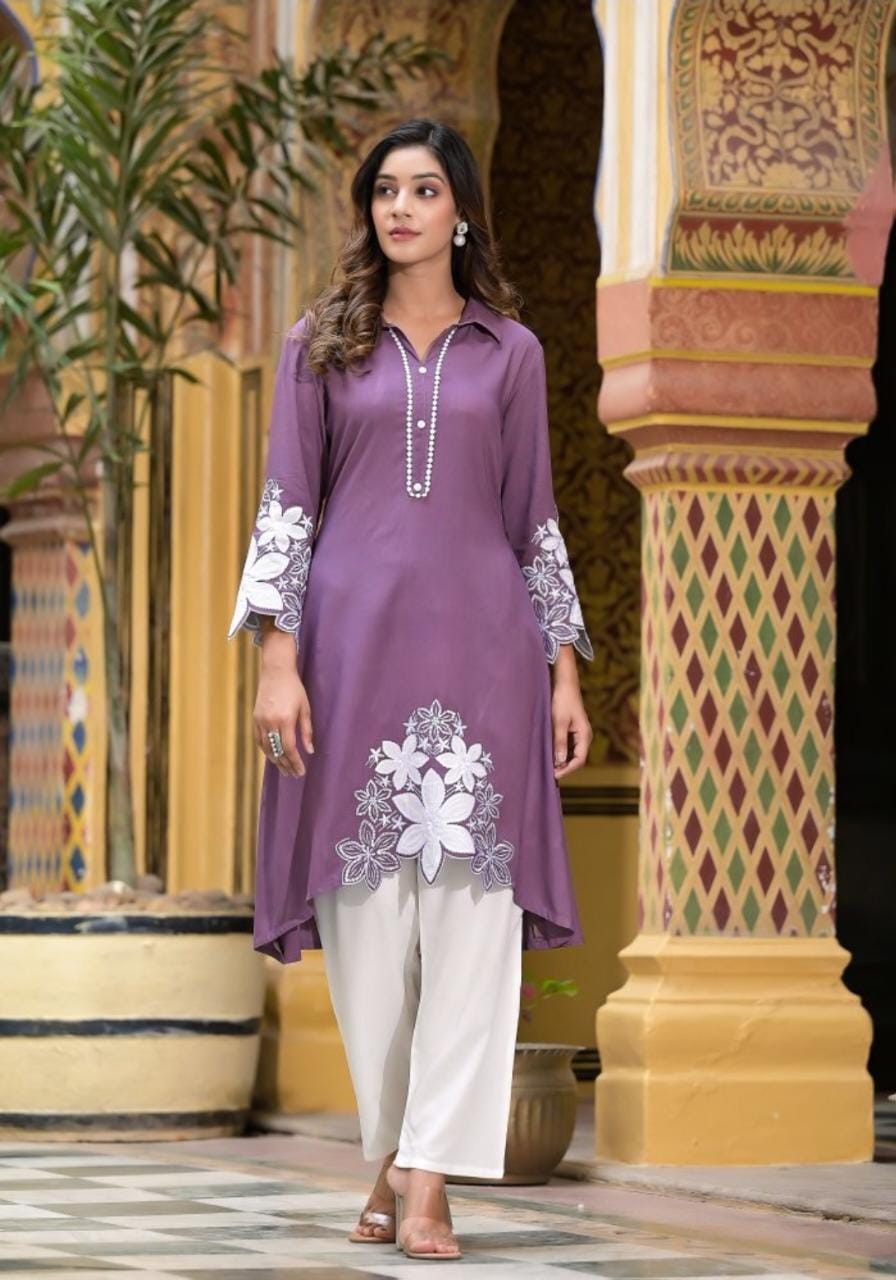 Straight fit rayon kurti